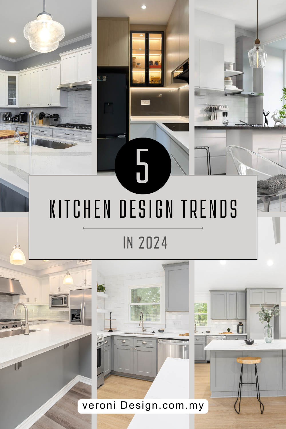 White Grey Clean Modern Kitchen Design Collage Pinterest Pin 